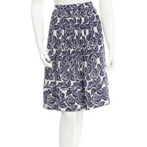 Elizabeth and James Floral Navy Silk Skirt